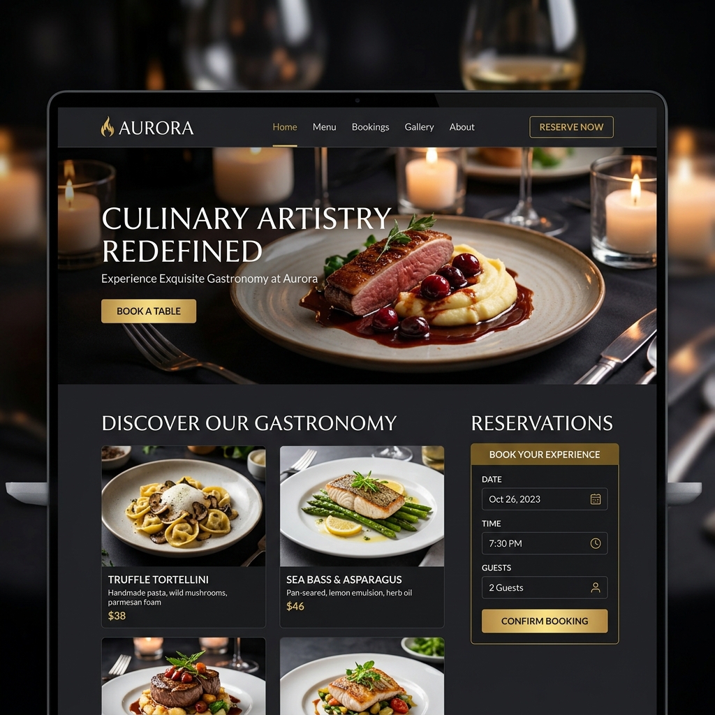 Restaurant booking and ordering website
