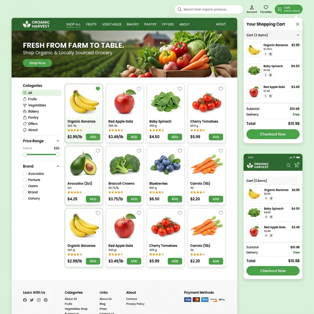 Online grocery store website