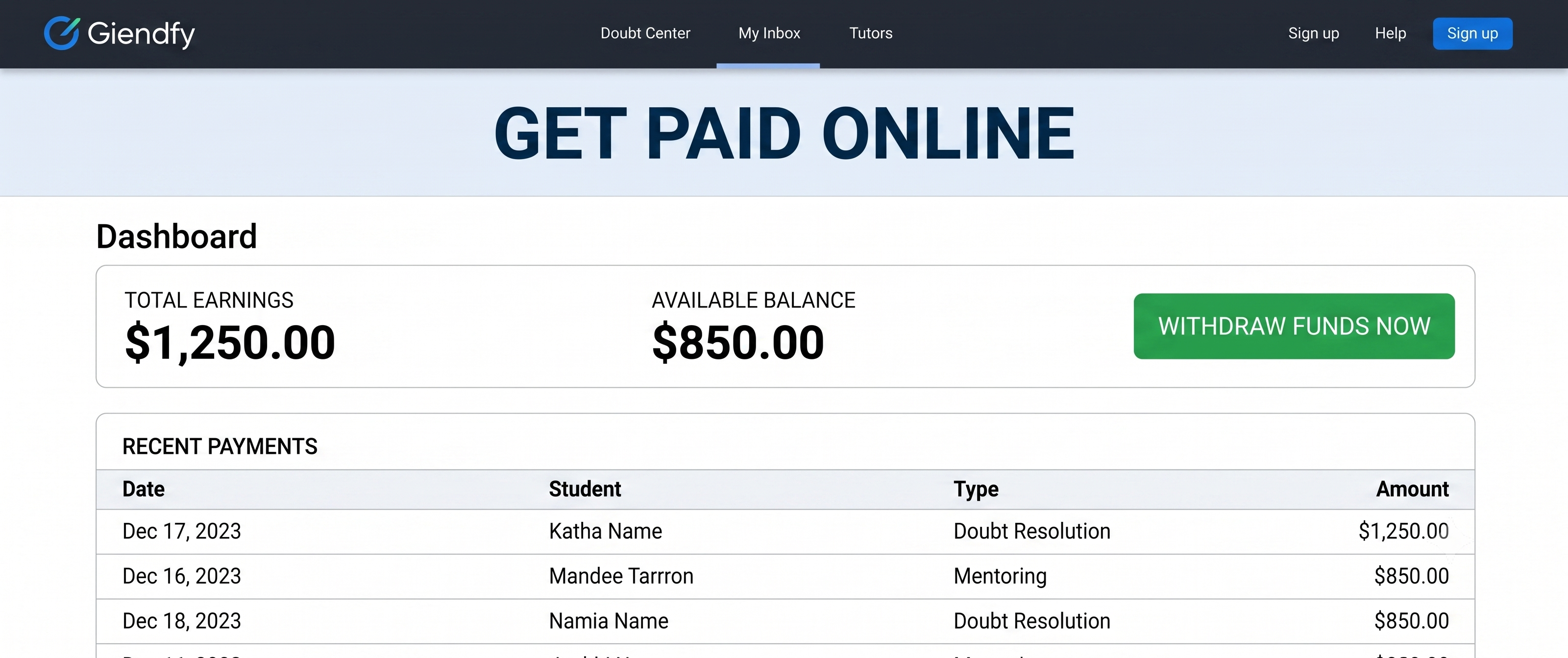 Get paid online