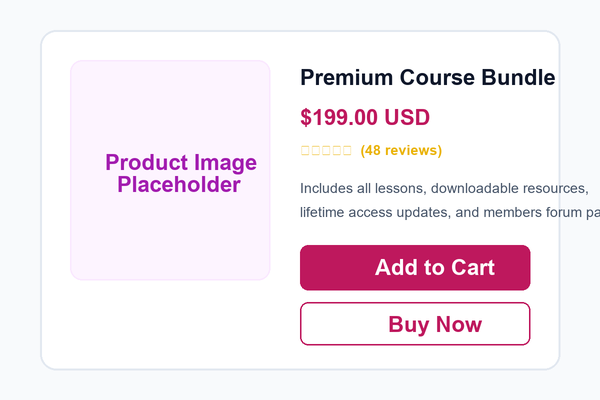 Online store product page templates