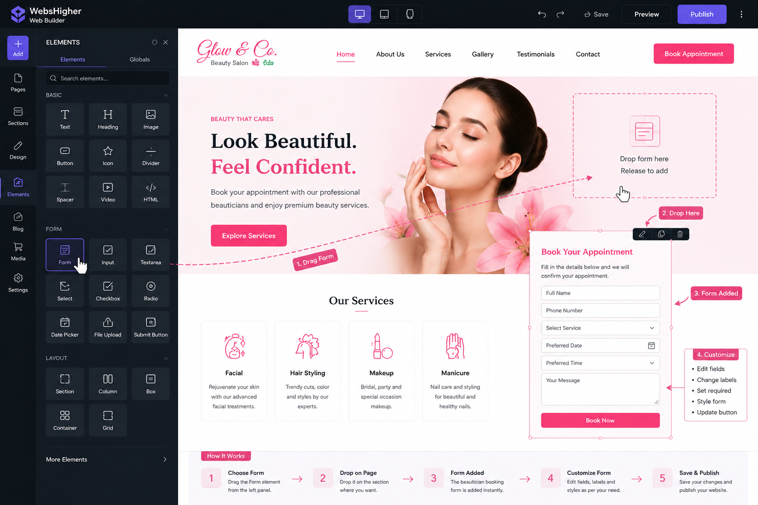 Sleek branding for modern salons