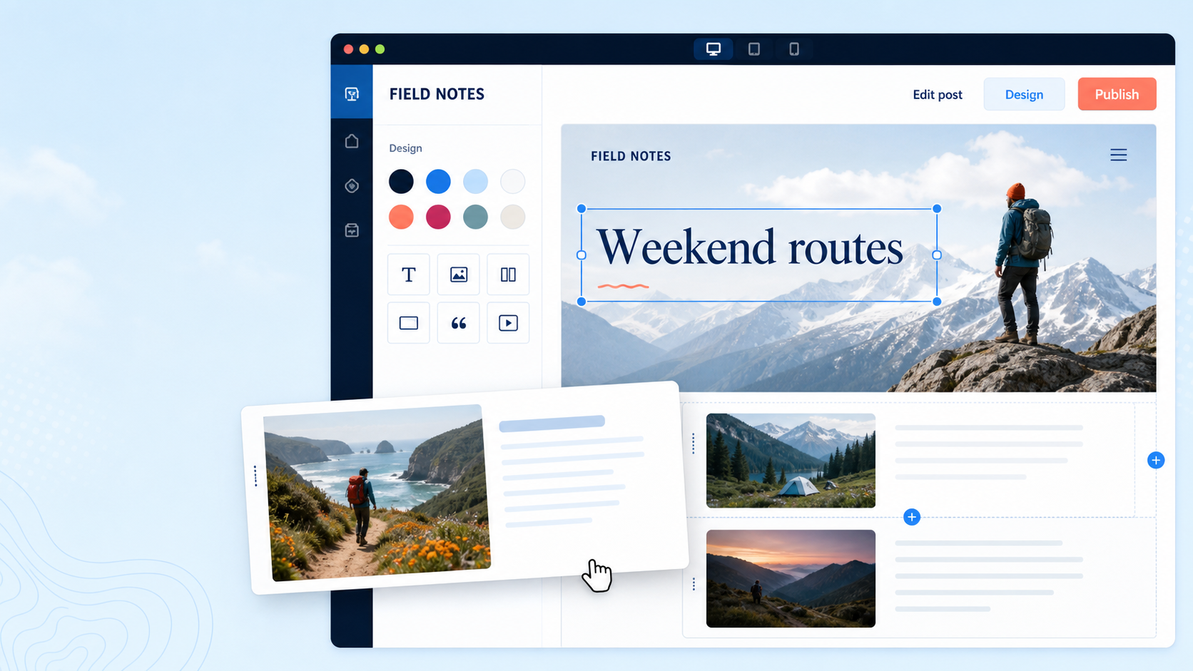 Adventure blog template