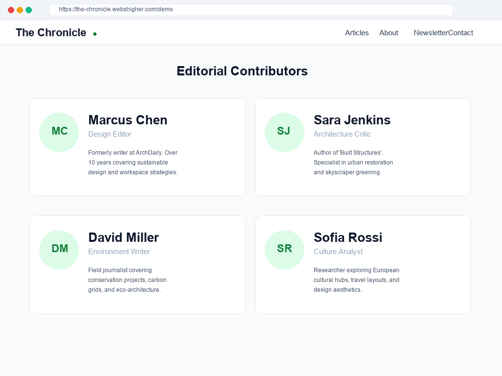 Editorial Contributors