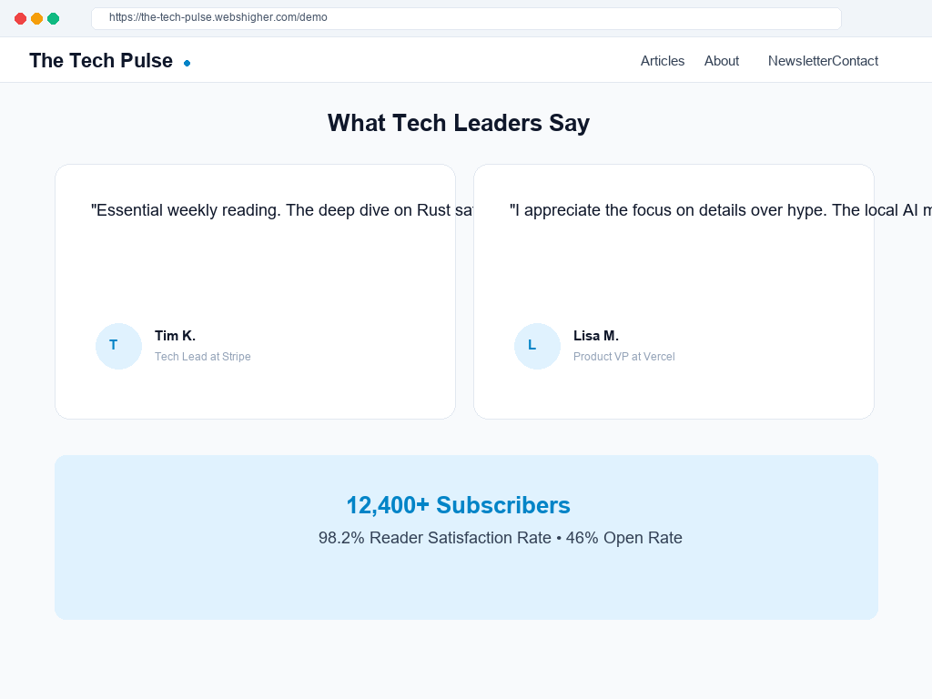 Developer Endorsements