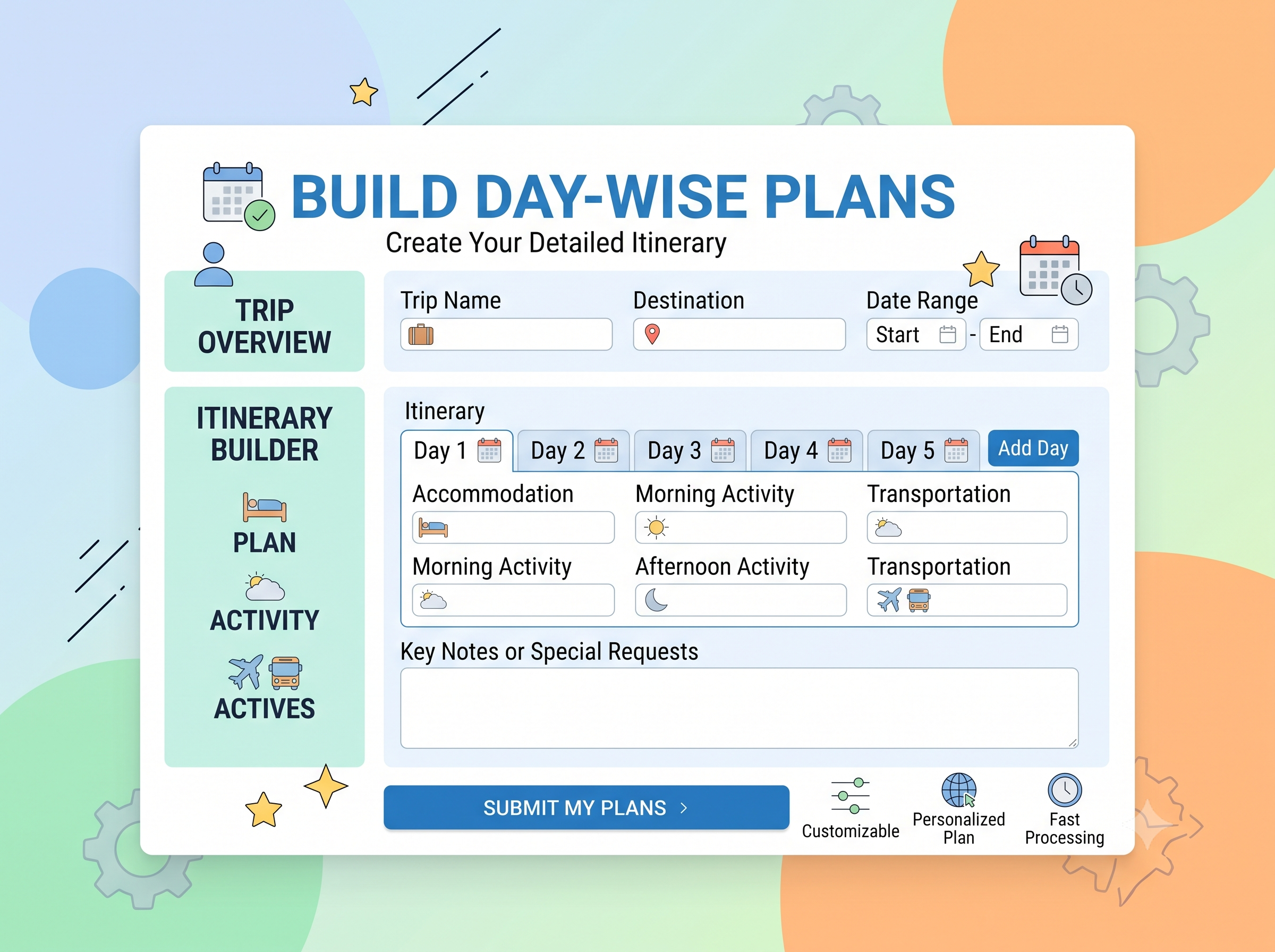 Build Day-Wise Plans