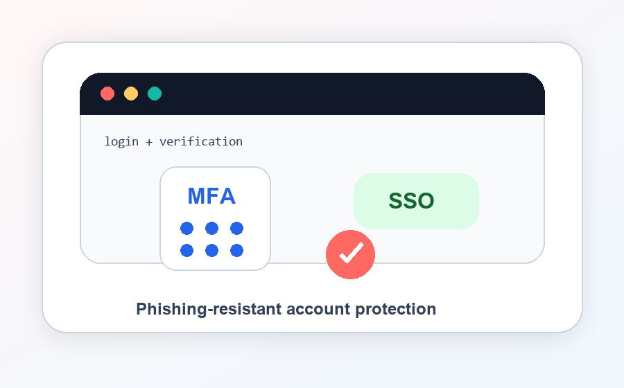 Built-in MFA and SSO account protection