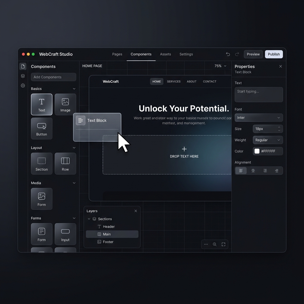 Drag and drop interface