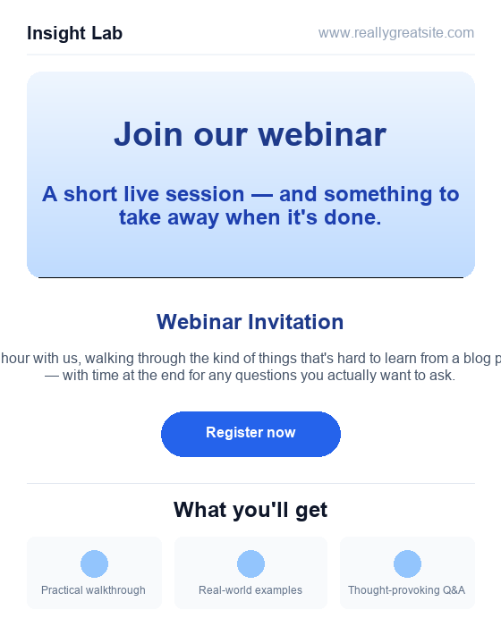 Email campaign template