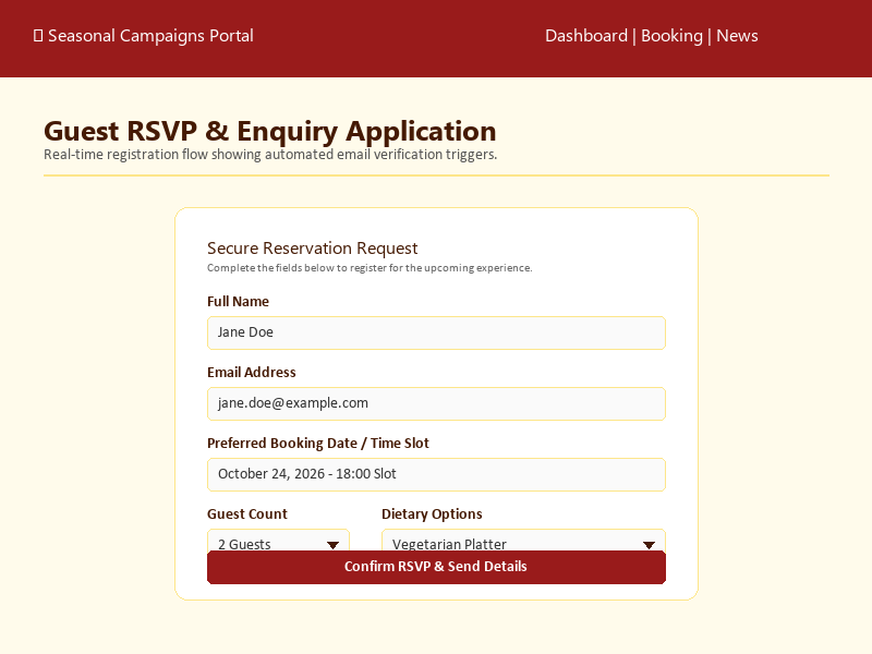 RSVP and enquiry flow