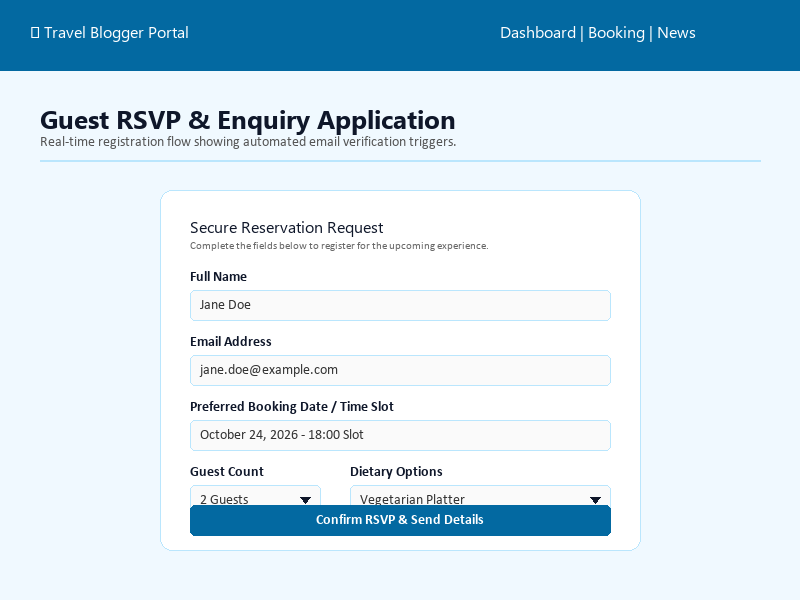 RSVP and enquiry flow