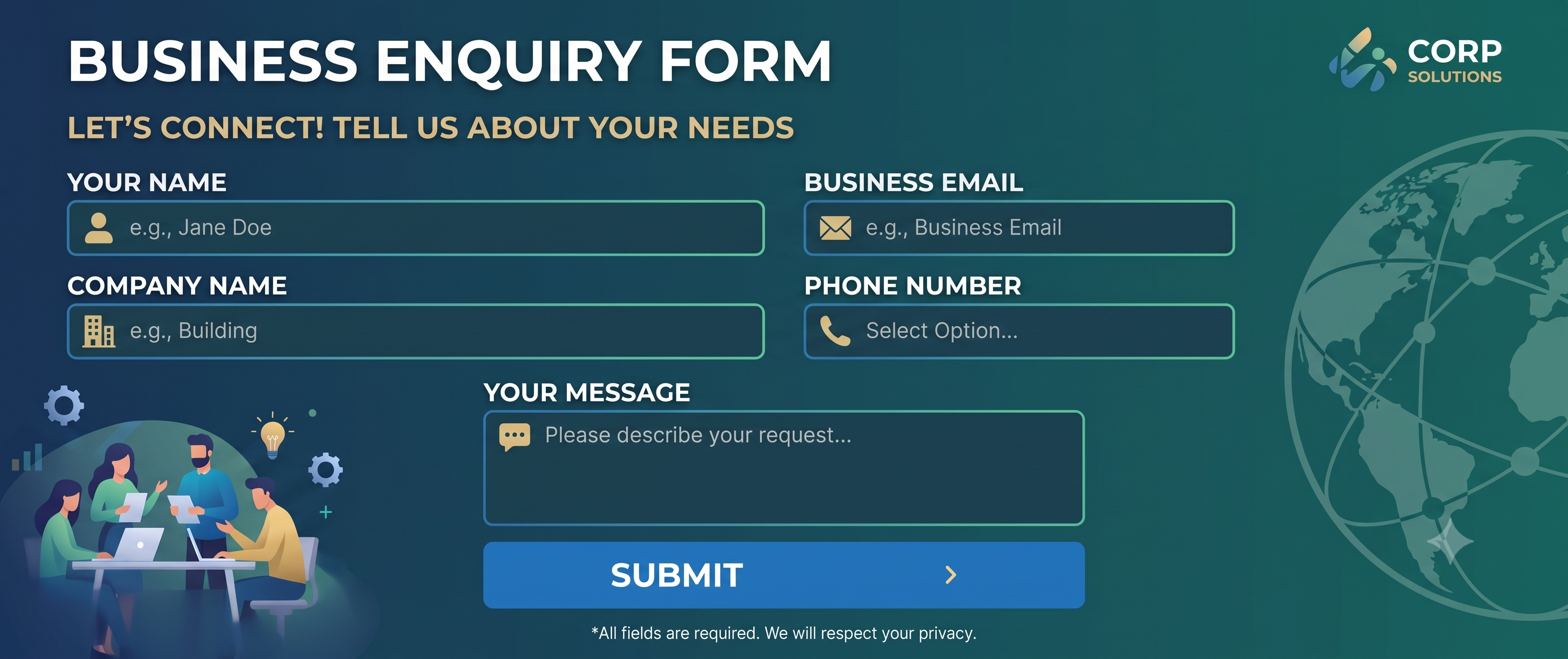Collect business enquiries