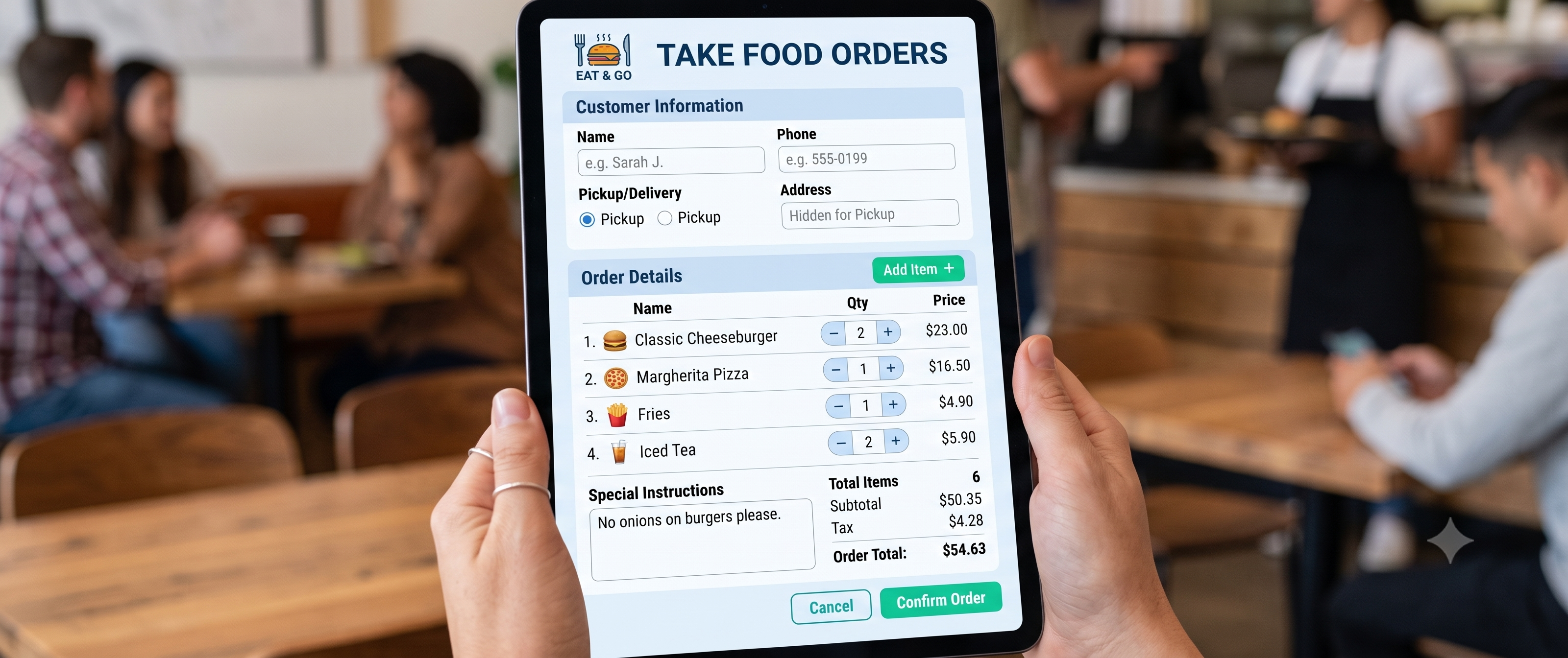 Take orders anytime