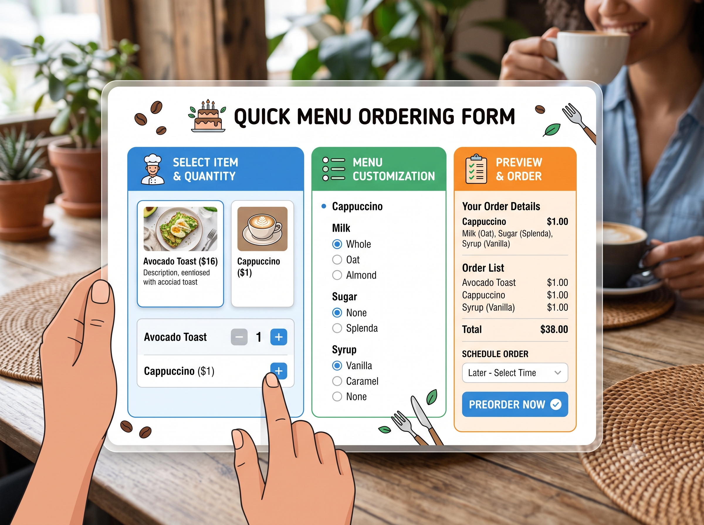 Quick menu ordering