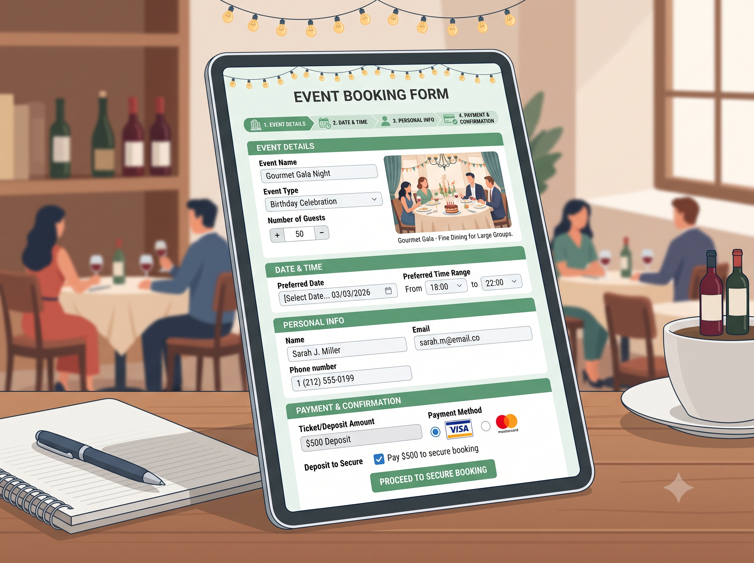 Flexible event bookings