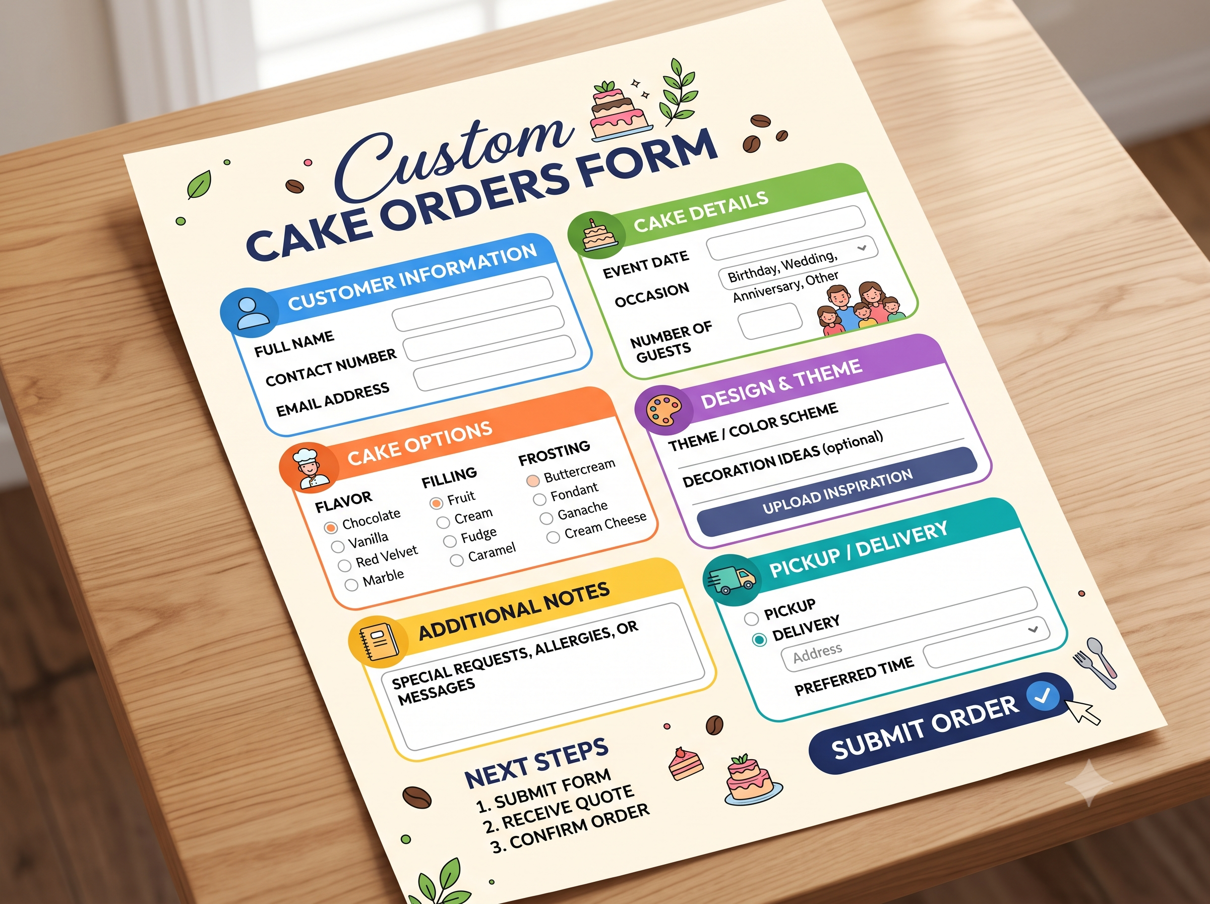 Custom cake orders