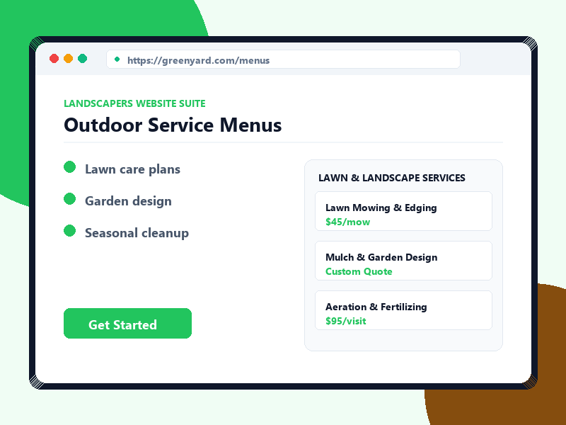 Outdoor Service Menus
