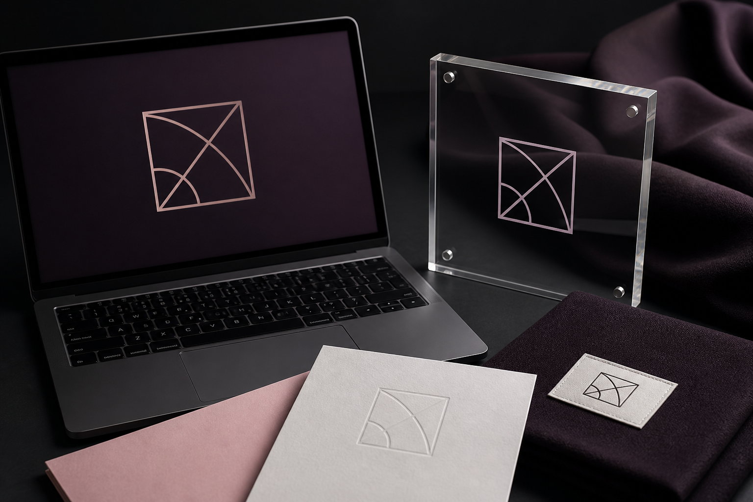 Finished identity applied to digital and printed materials