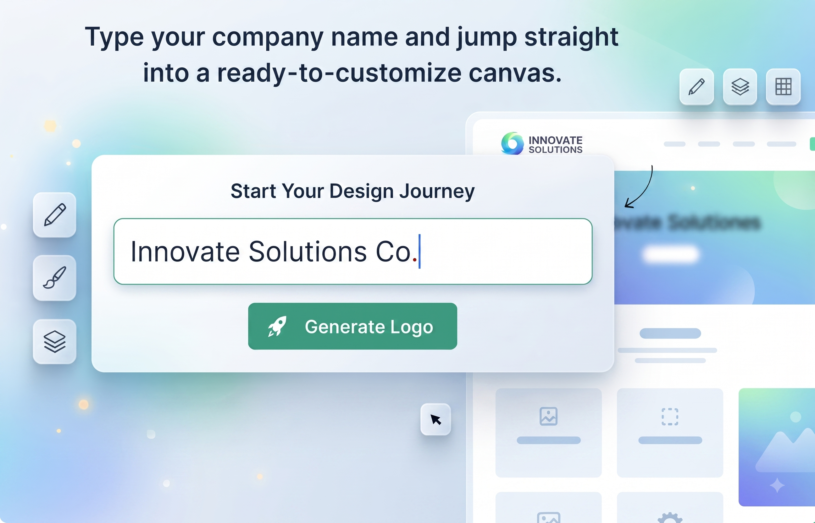 Company name entered into the logo maker