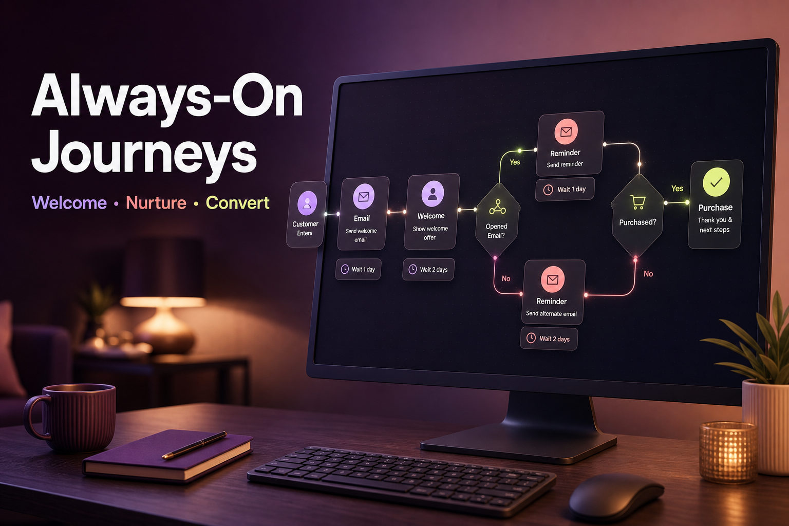 Automated customer journey and email workflow