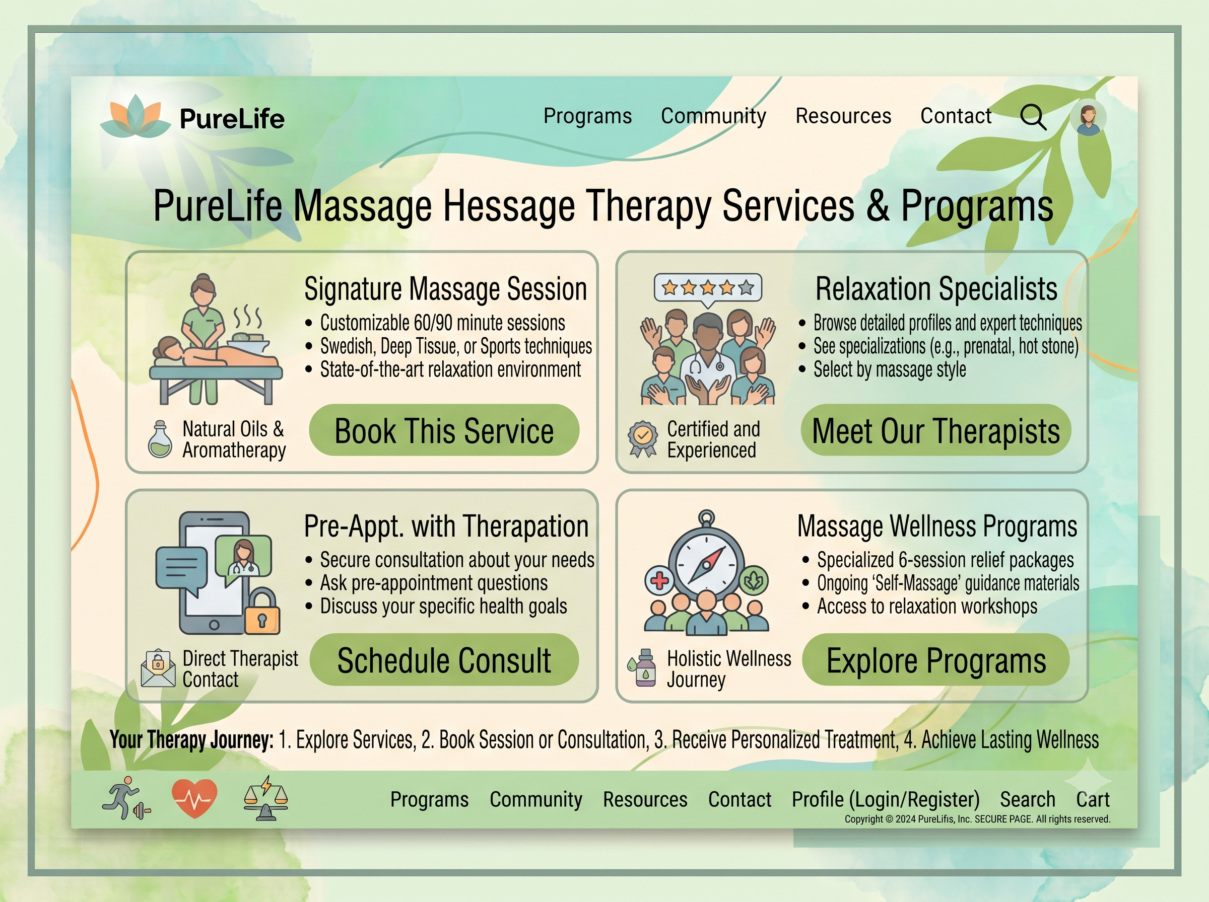 Treatment Menu Pages
