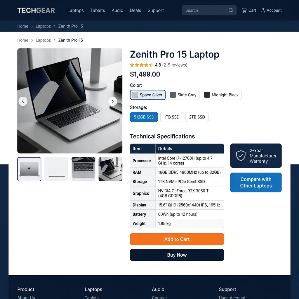 Product Specification Pages
