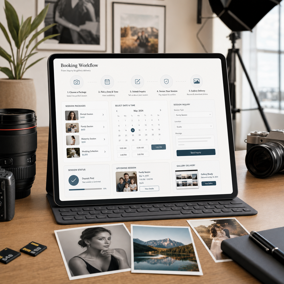 Photography booking workflow