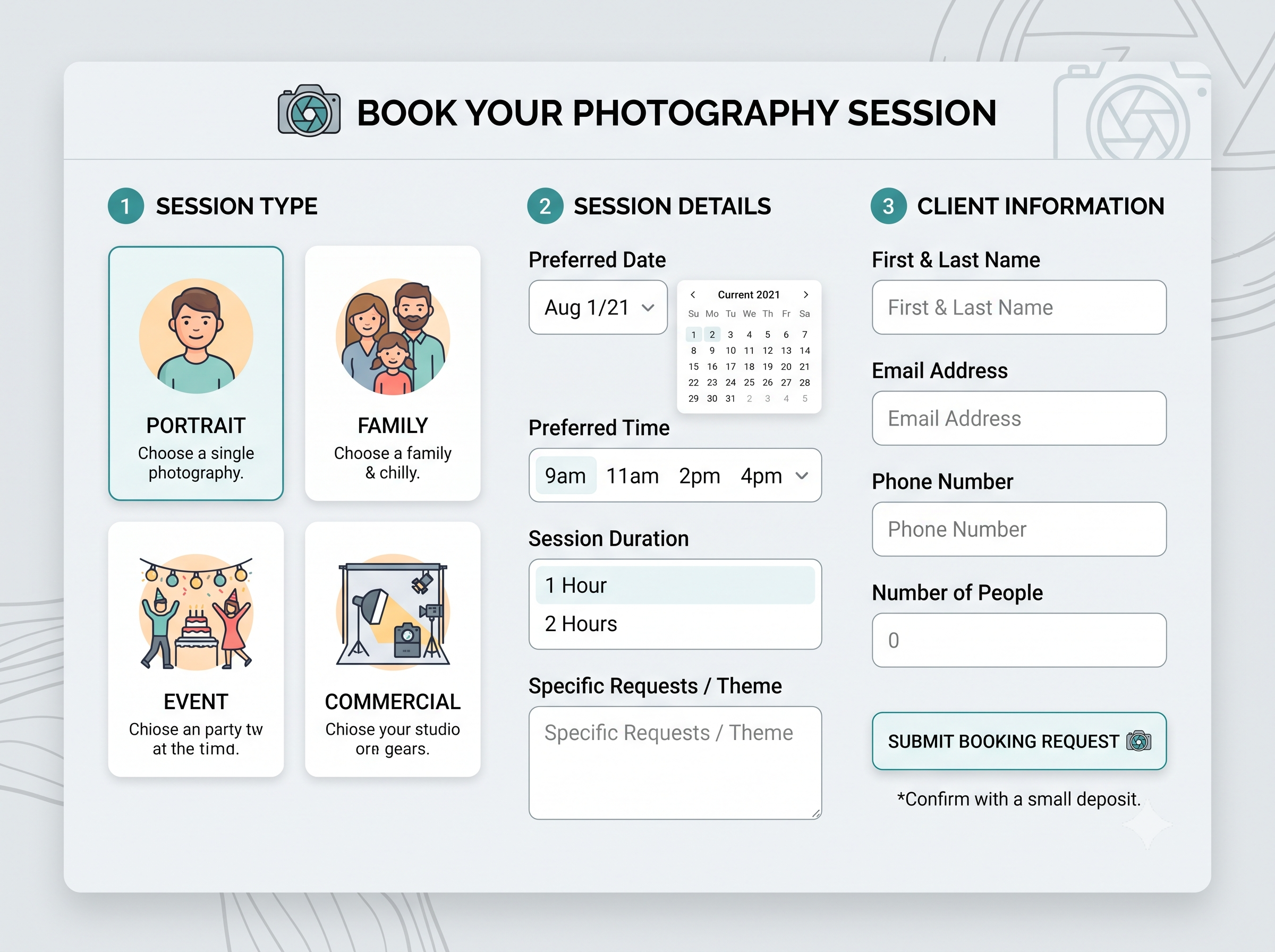 Session Booking Forms