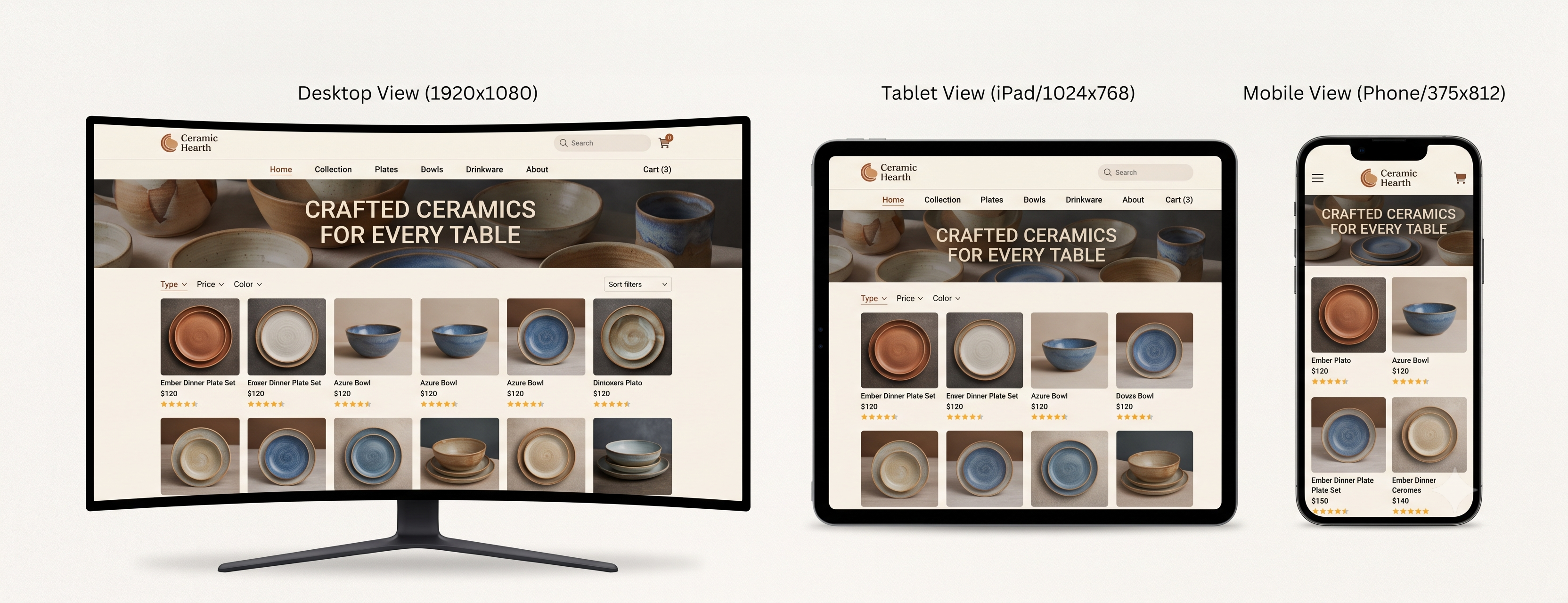 Responsive Website Mockup (Desktop, Tablet, Mobile)