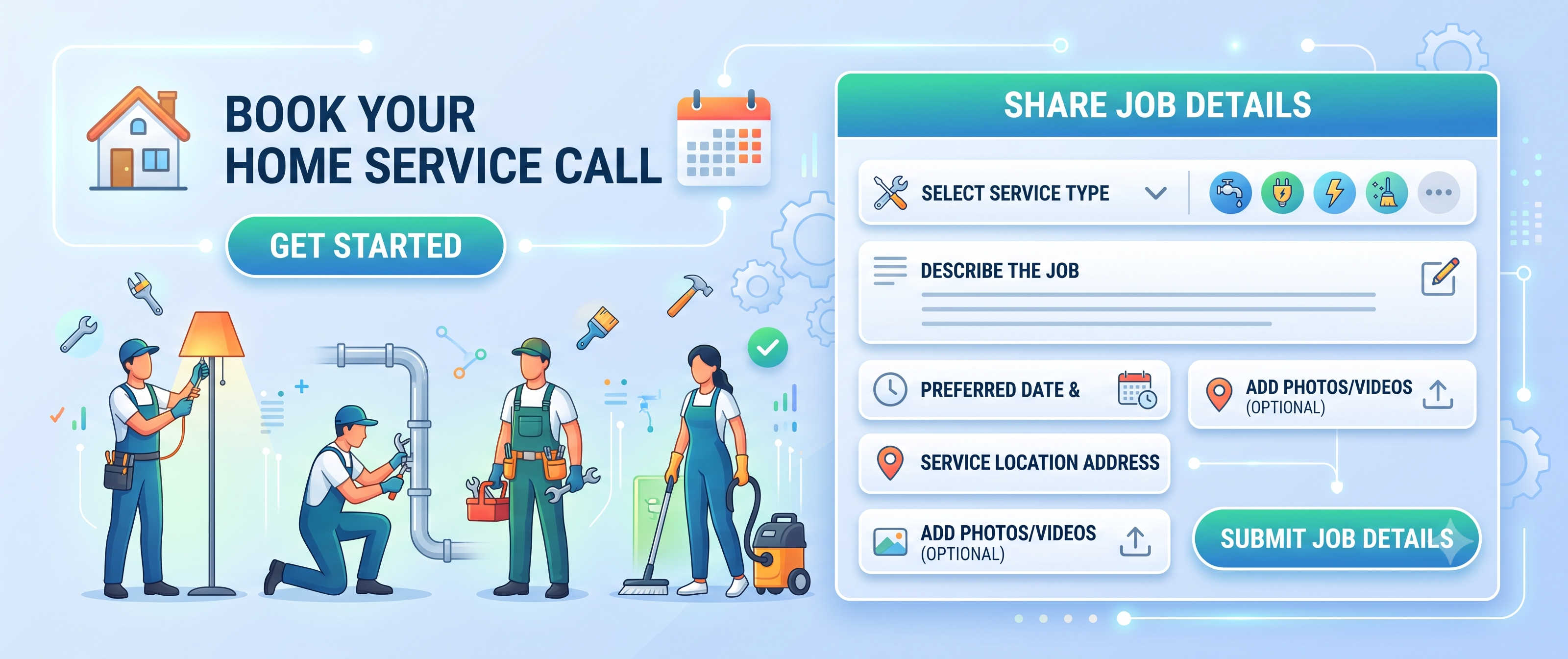 Book service calls anytime