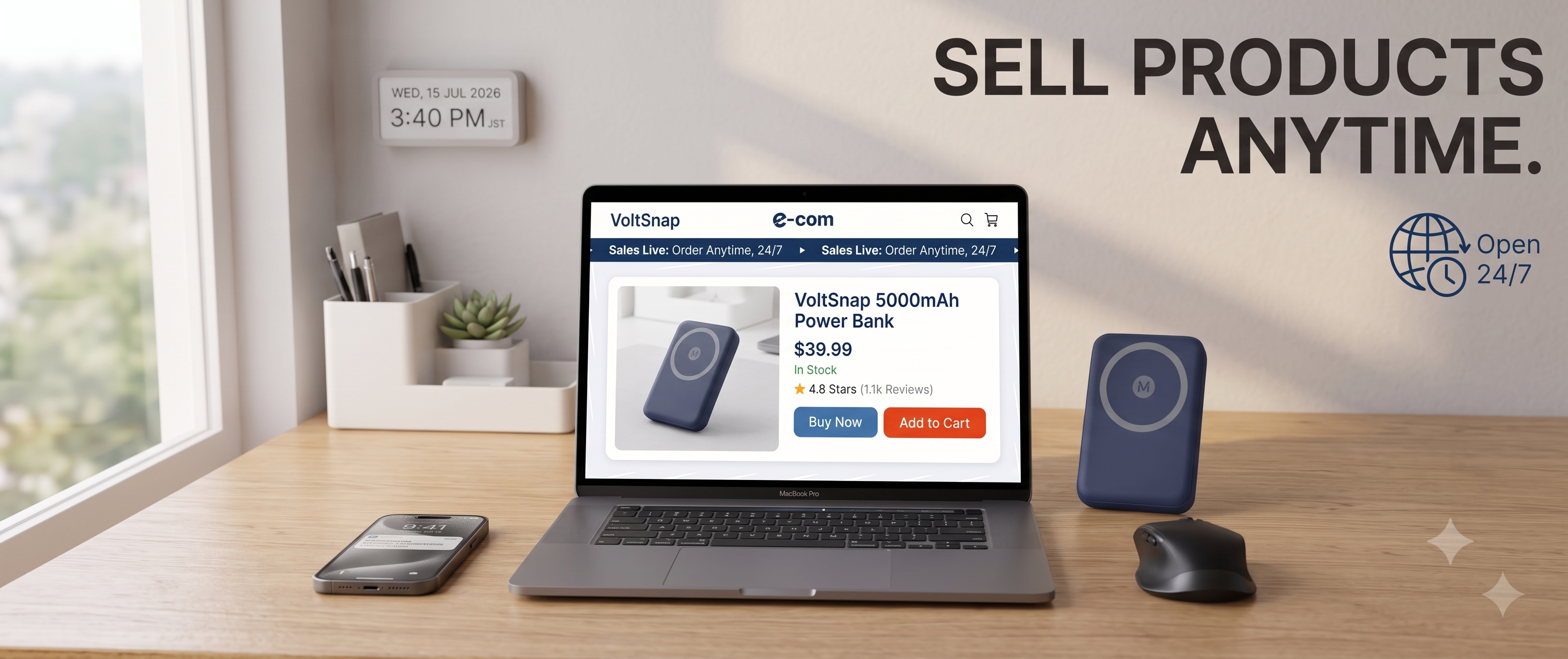 Sell products anytime