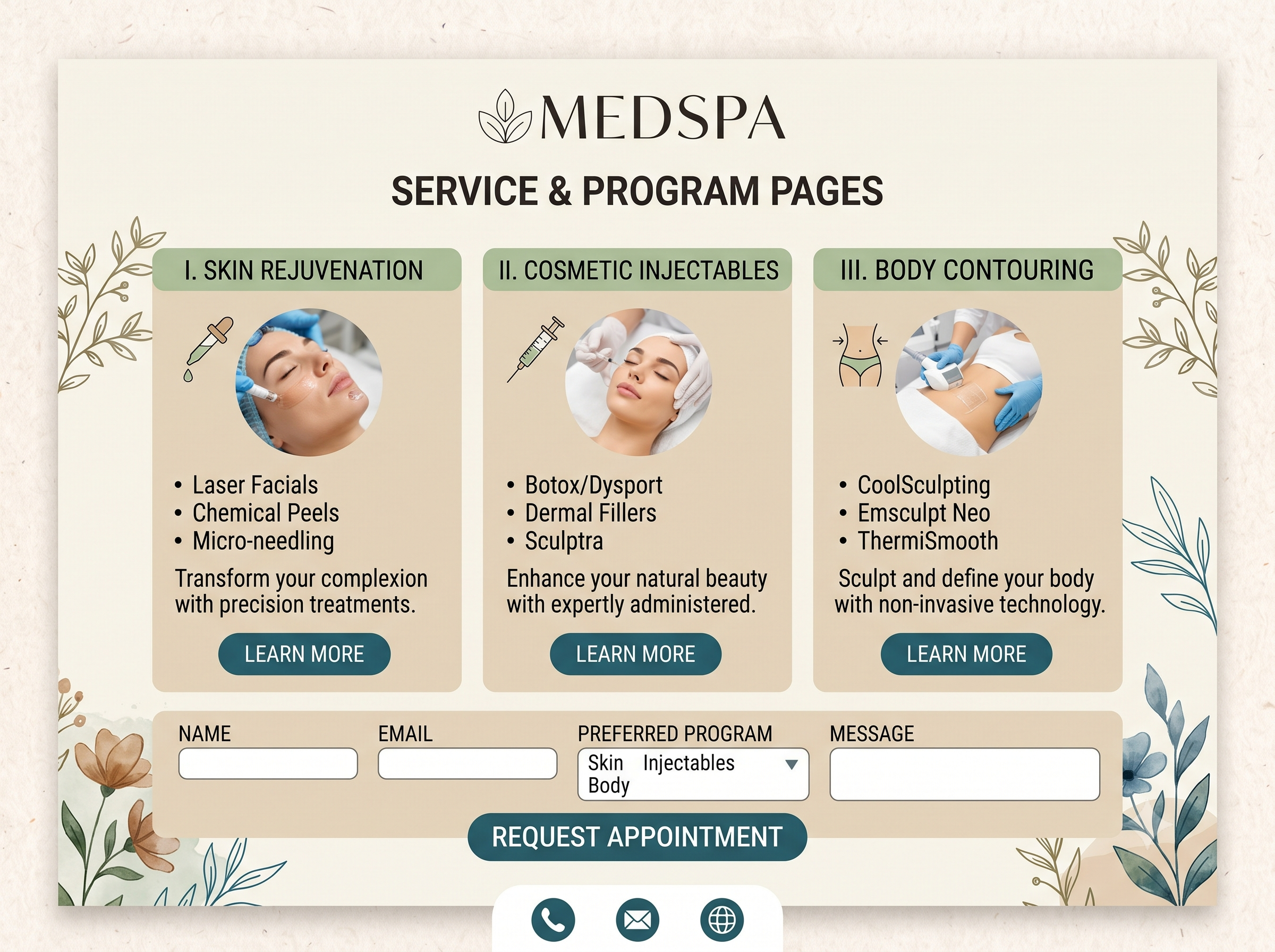 Aesthetic Service Pages