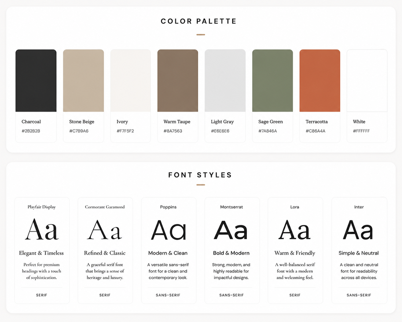 Colors and Font Styles