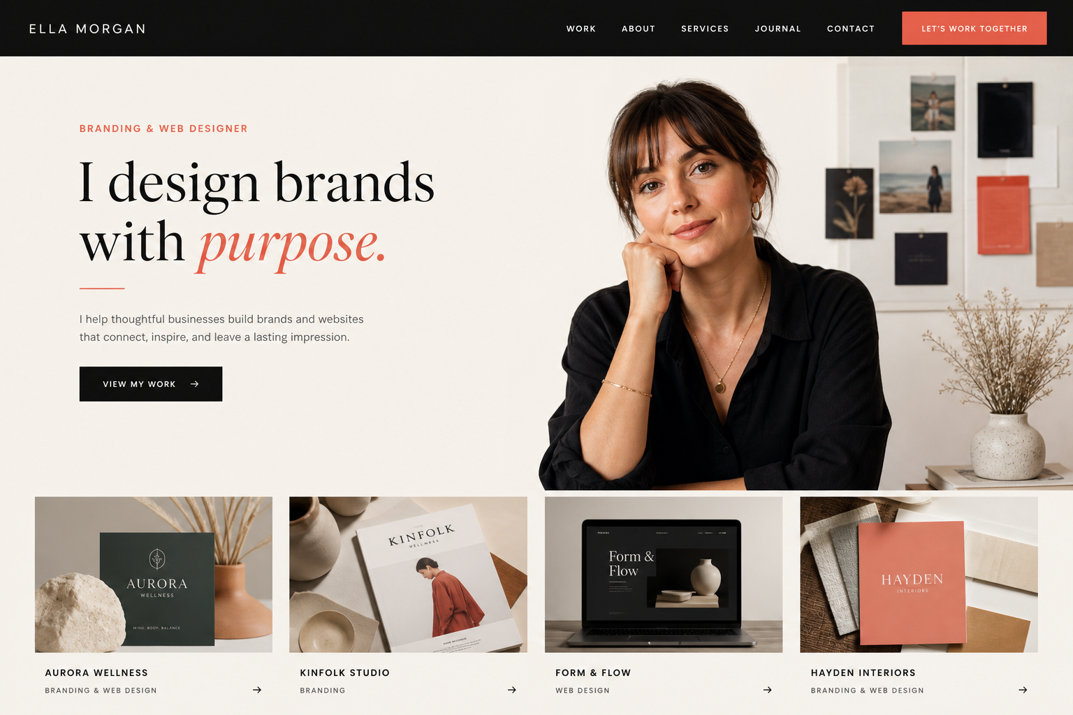 Portfolio website with navigation bar