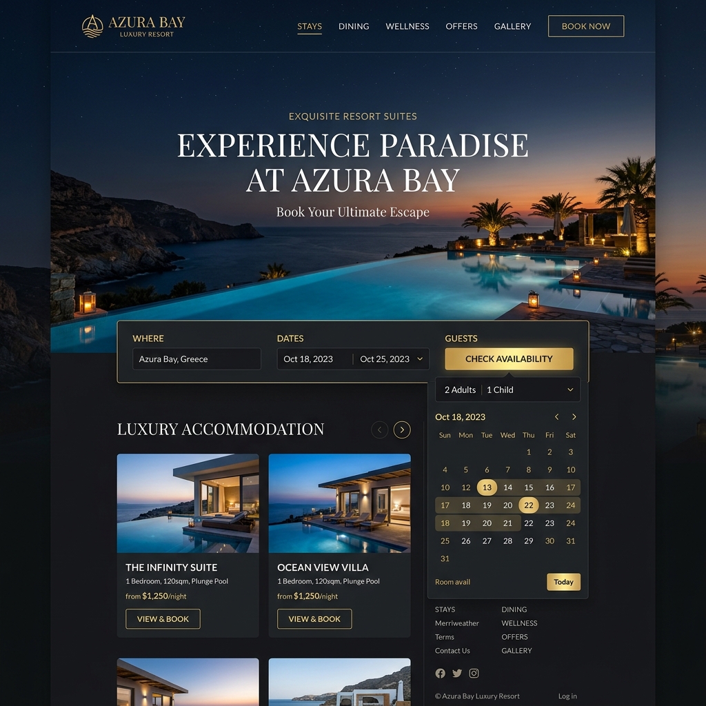 Hotel and resort reservation website